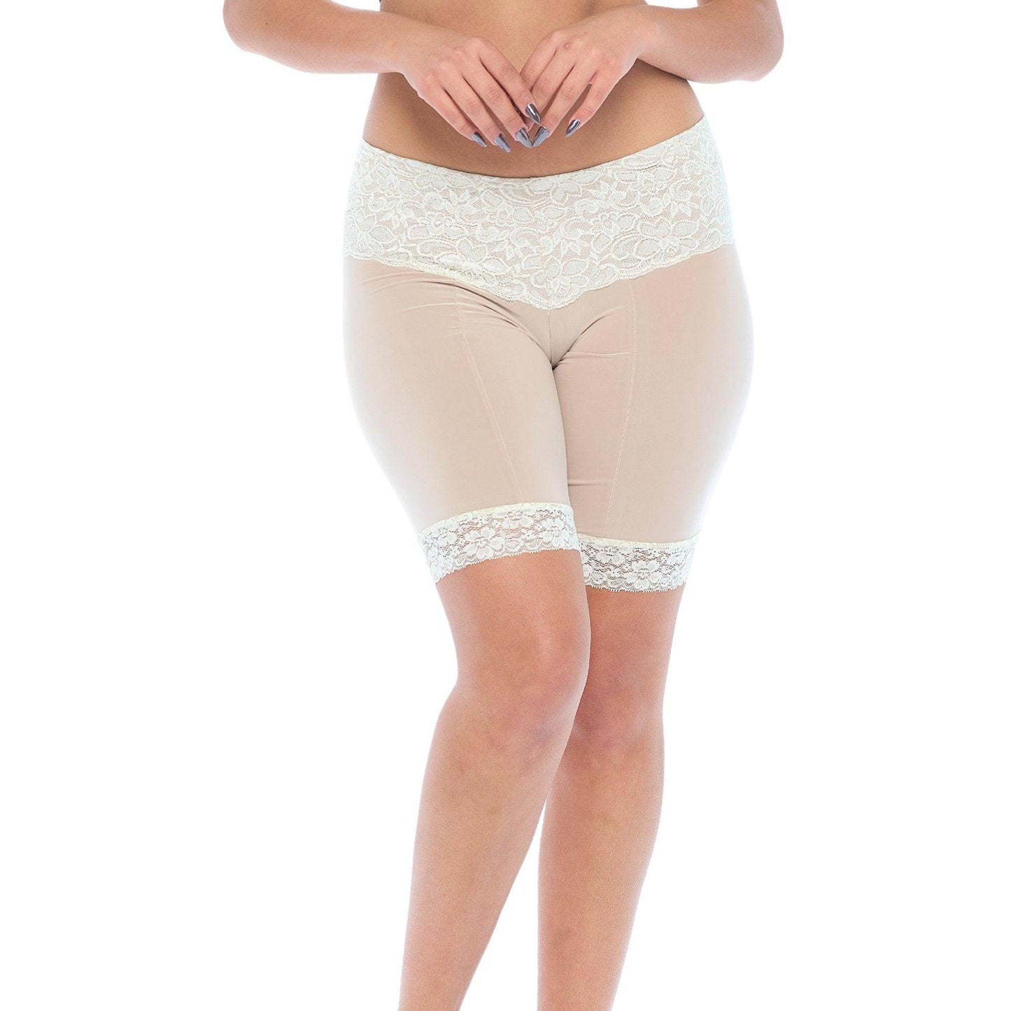 Signature Lace Shortlette Slipshort 9" | Ecru