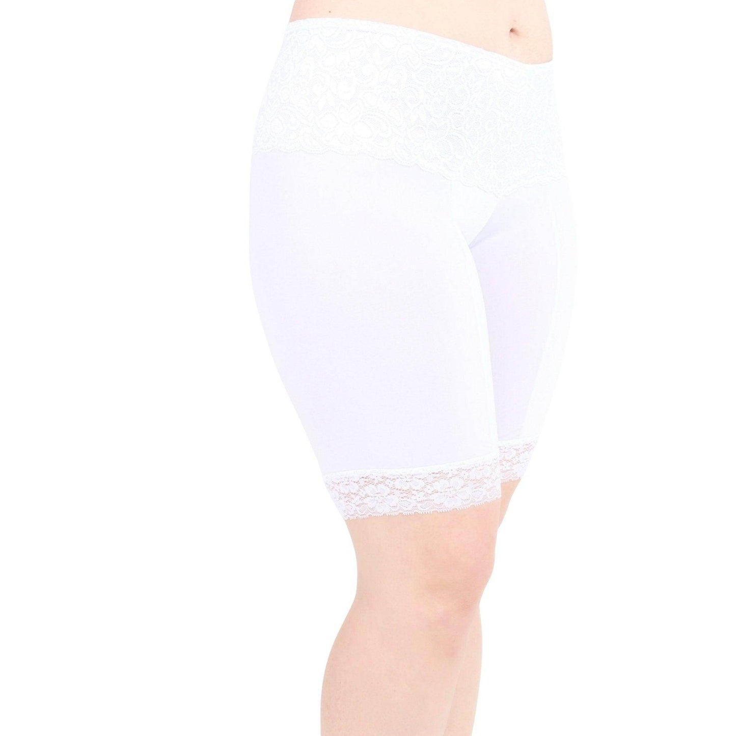 Signature Lace Shortlette Slipshort 9" | White