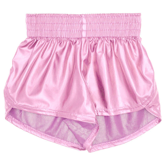 Metallic Steph Shorts-Light Pink