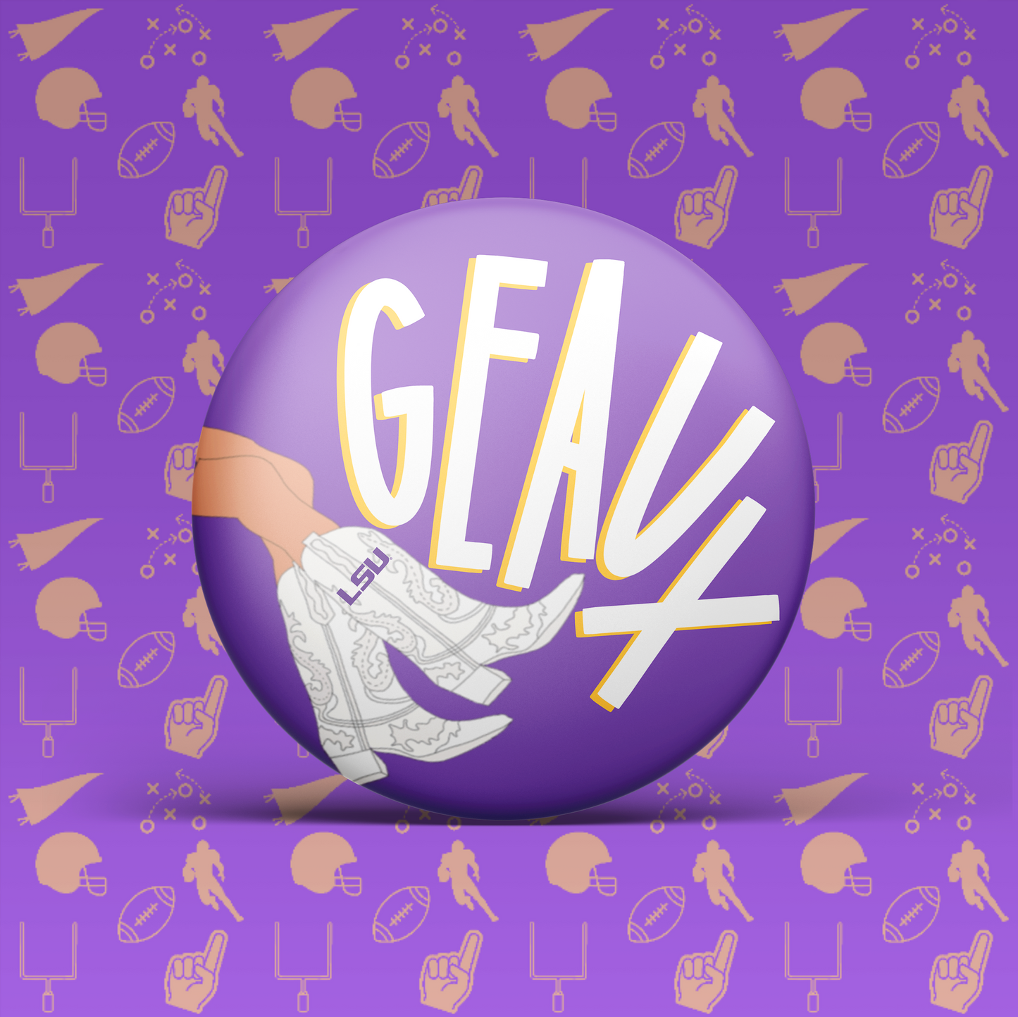 Geaux Boots Button
