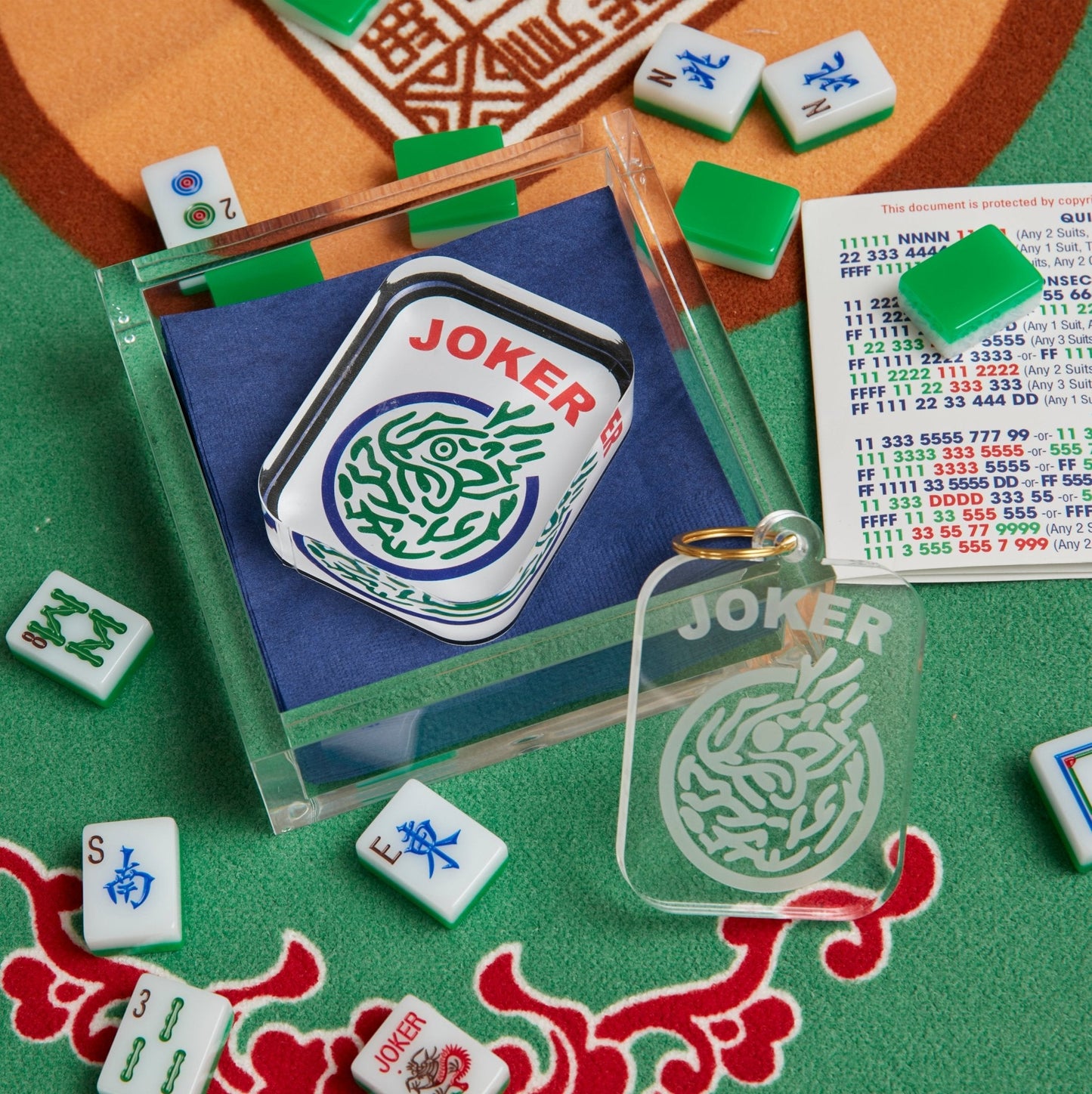 Mahjong Joker Acrylic Cocktail Napkin Holder