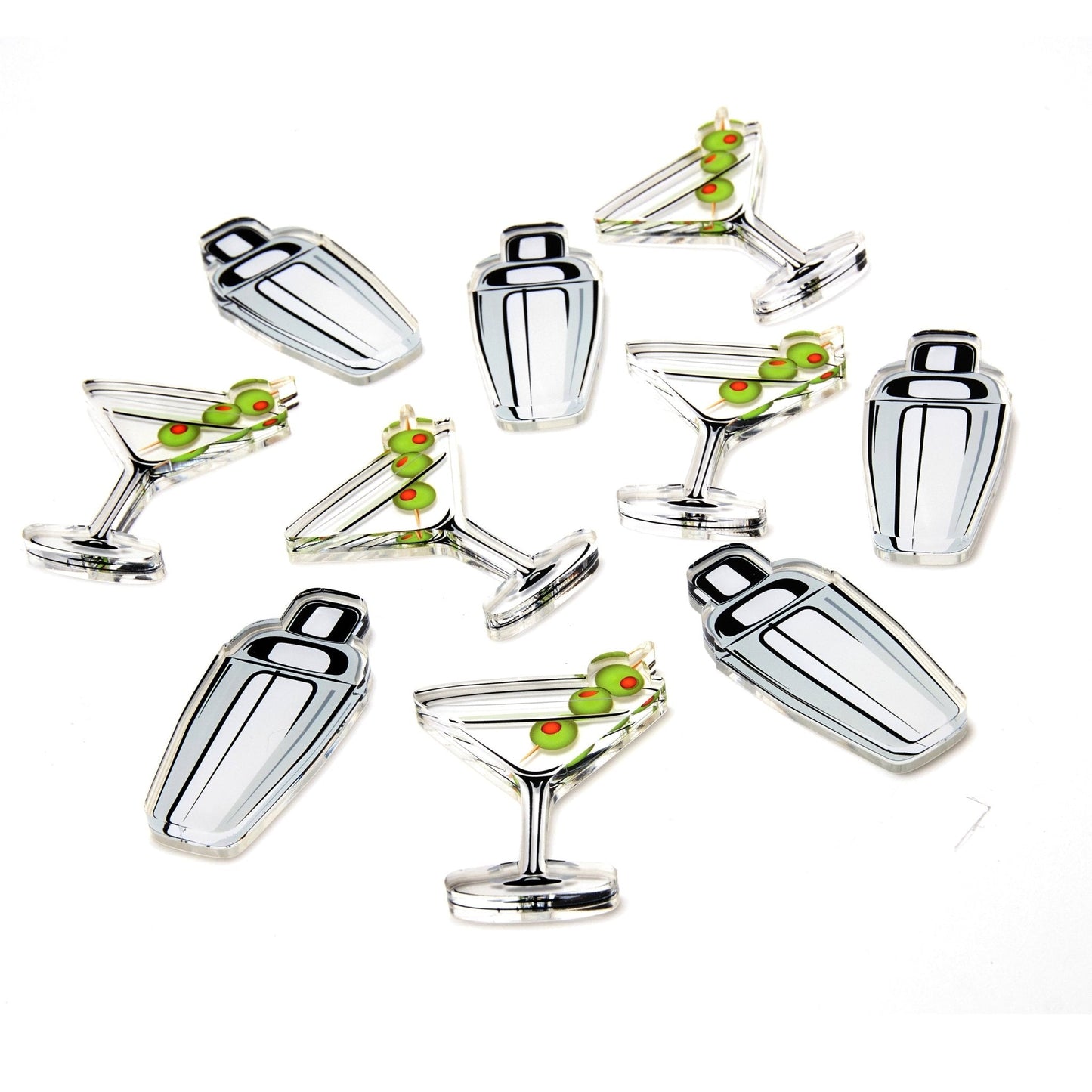 Martini Glass & Shaker Acrylic Tic Tac Toe