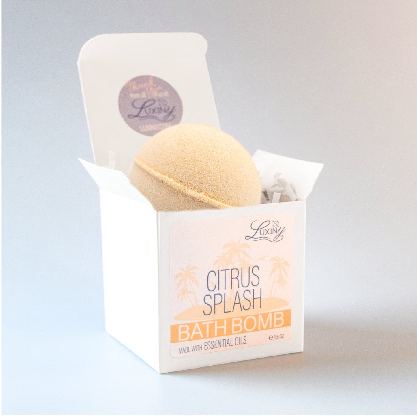 Bath Bomb | Citrus Splash | Bath Bomb Made with Essential Oils | 2.5" Round