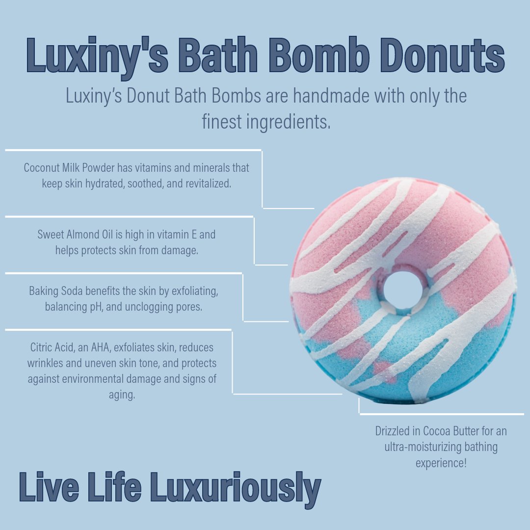 Bath Bombs | Cotton Candy Bath Bomb | Donut Bath Bombs