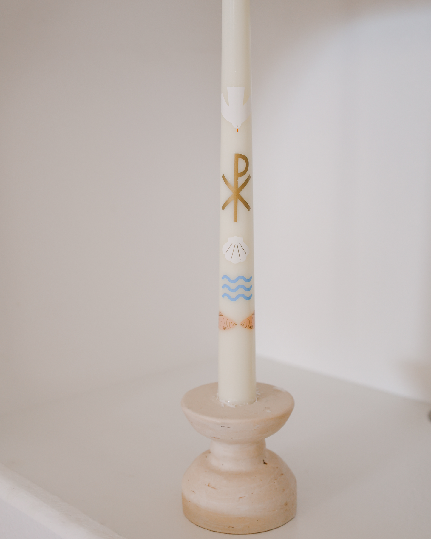Living Water Baptism Candle (Multicolor)