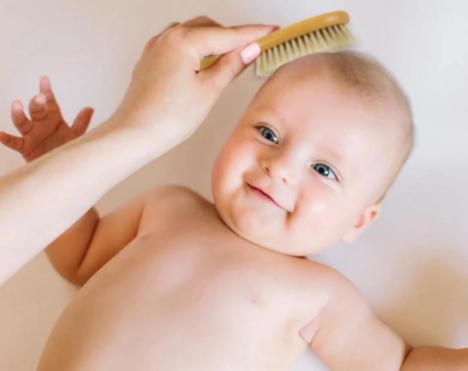 Natural Bristle Hair Brush, Soft Enough For Baby's Delicate Hair and Scalp