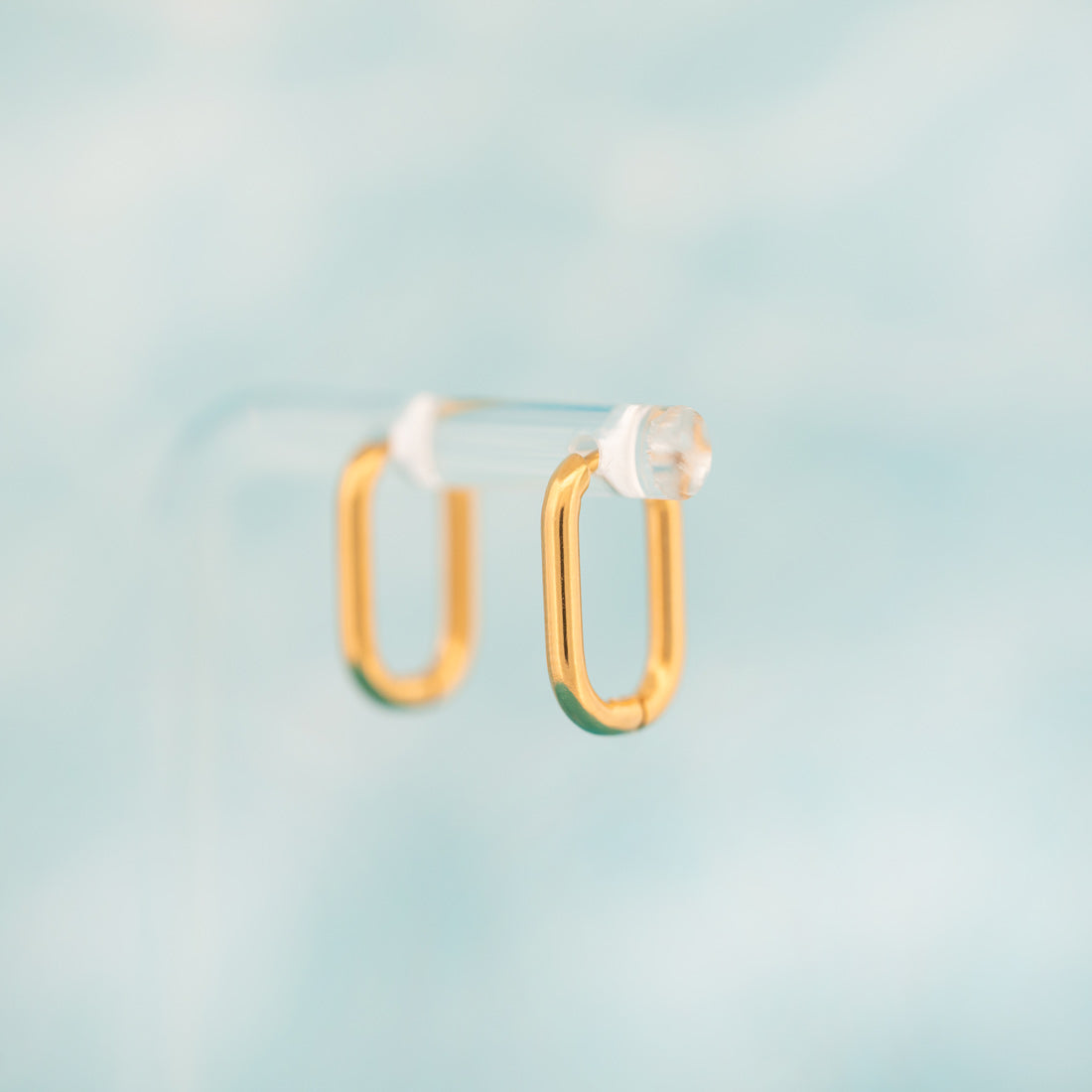 Titanium Rectangle Rounded Huggie Hoop Earrings - FeatherTUFF™