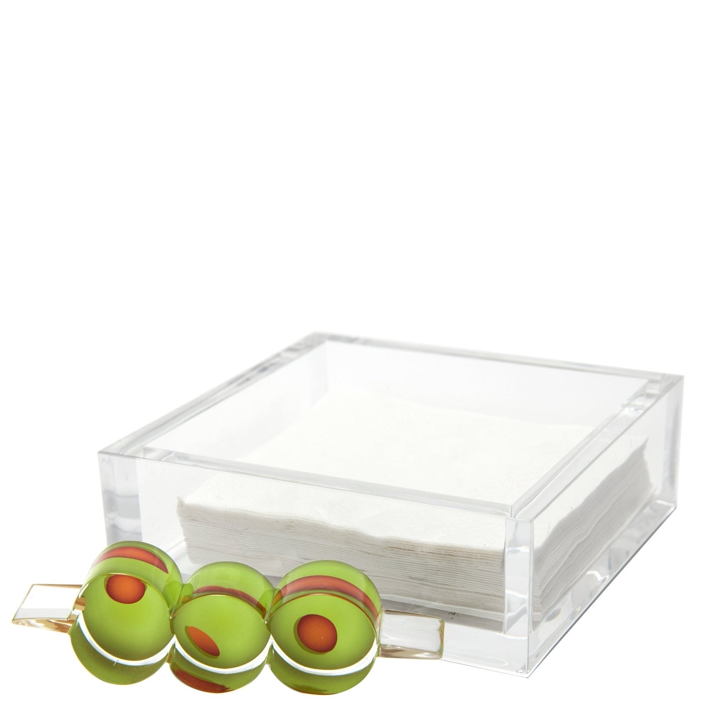 Olives Acrylic Cocktail Napkin Holder