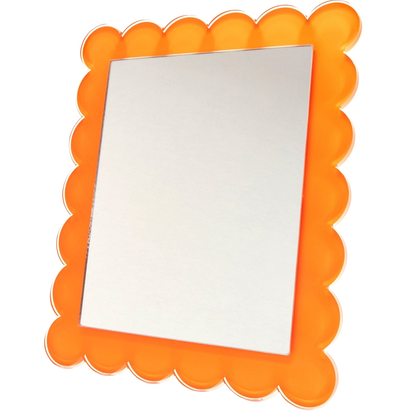 Orange Acrylic 11" x 13" Scallop Mirror