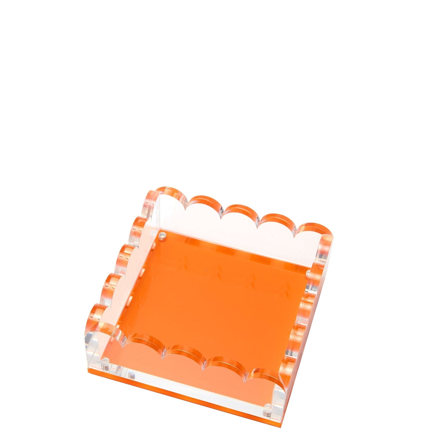Orange Acrylic Small Scallop Photo Tray