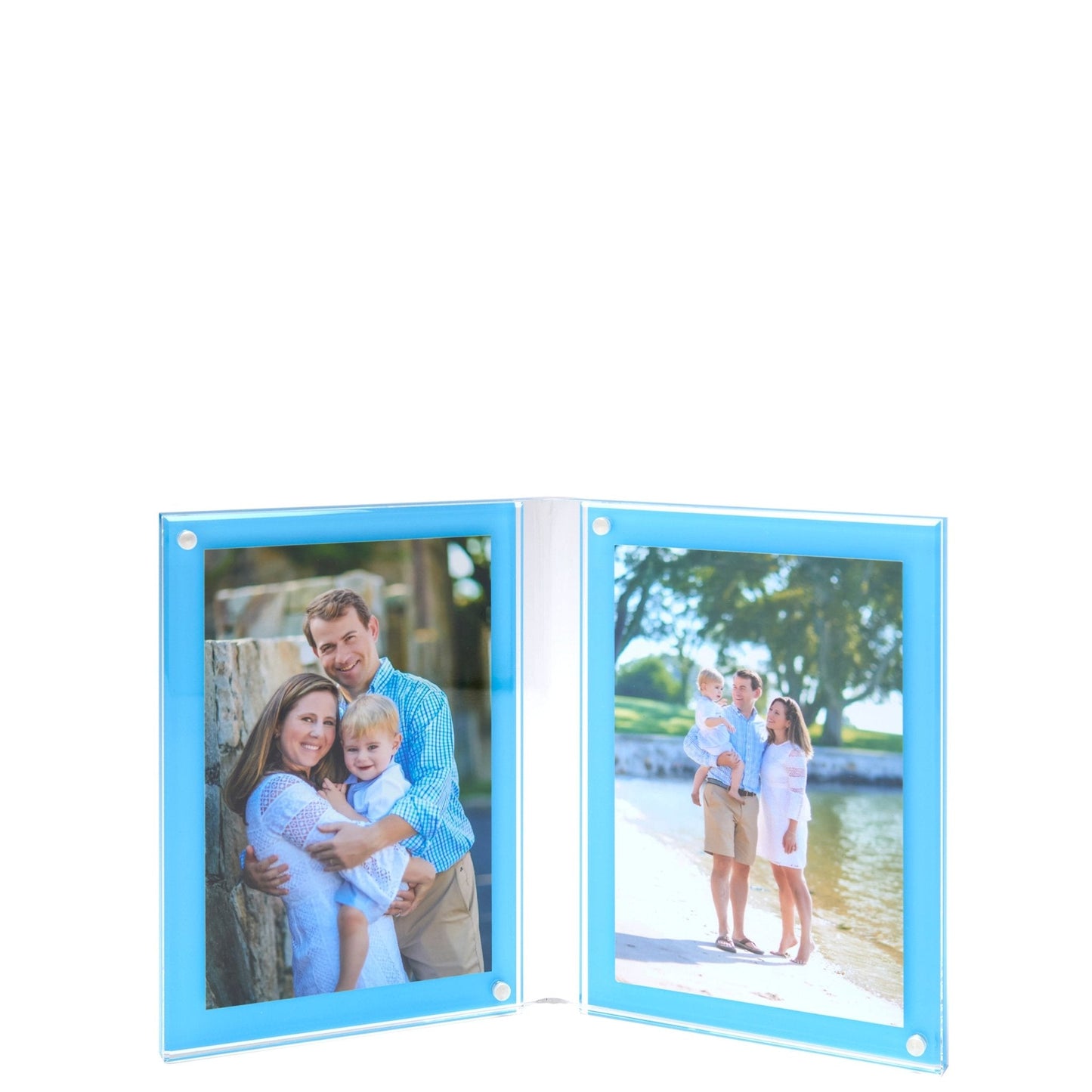 Pastel Blue Acrylic Large Double Bevel Frame
