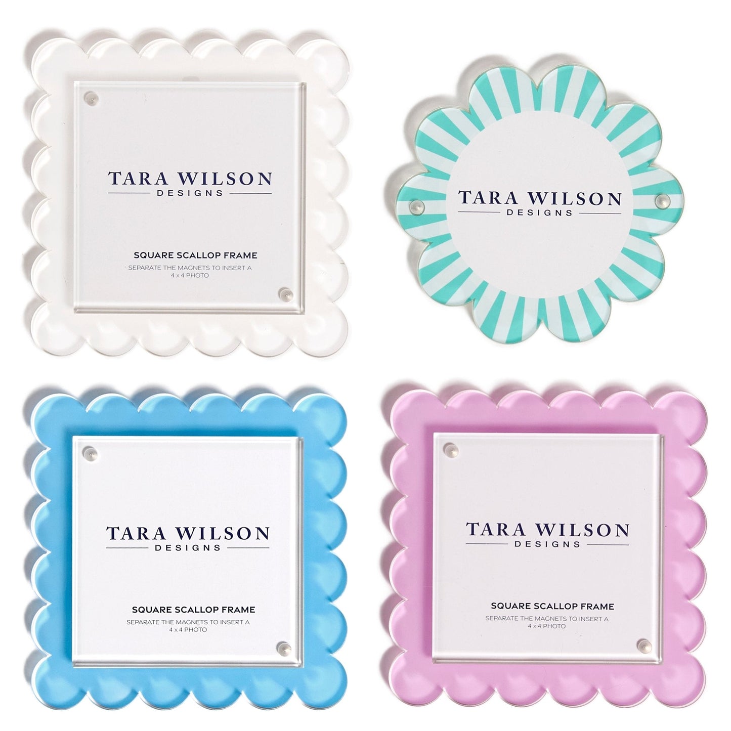White Acrylic Square Scallop Frame