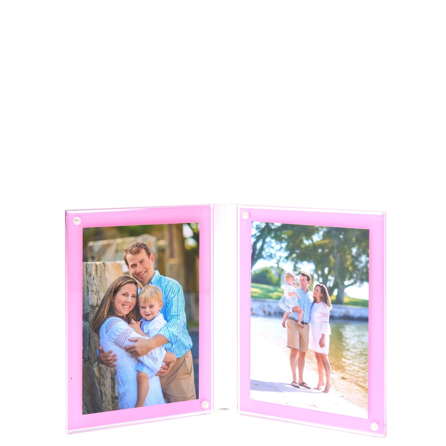 Pastel Pink Acrylic Large Double Bevel Frame