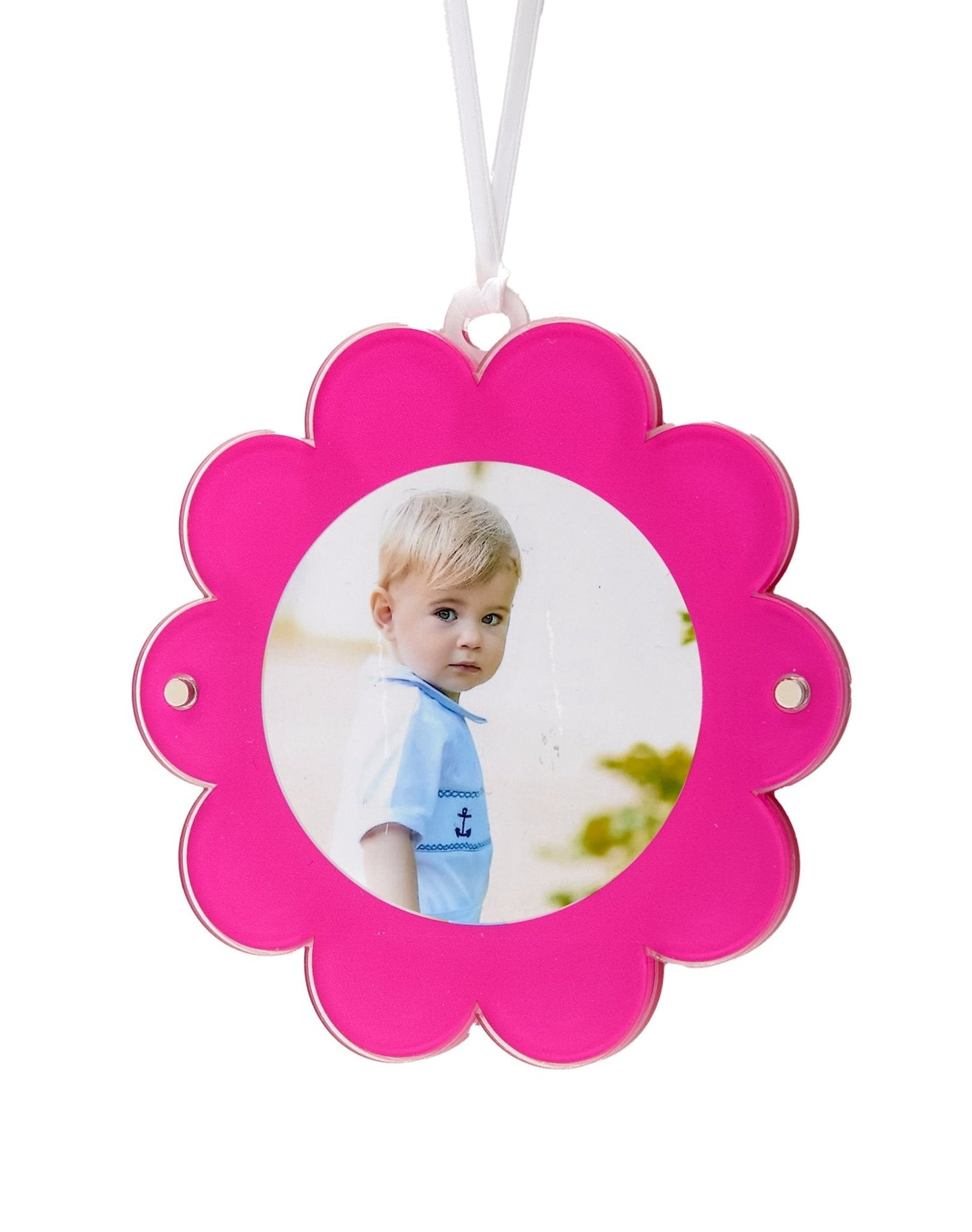 Pink Acrylic Double-Sided Daisy Ornament