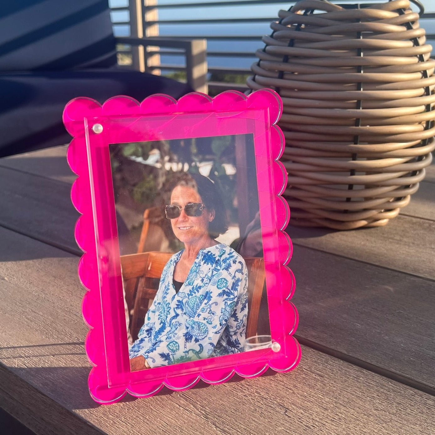 Pink Acrylic Scallop Frame