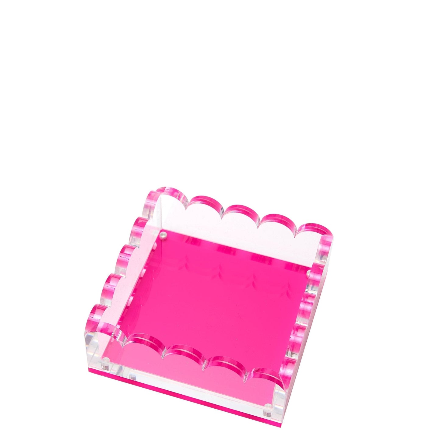 Pink Acrylic Small Scallop Photo Tray