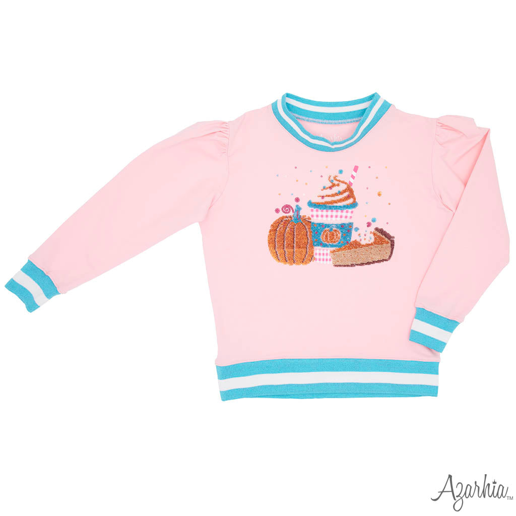 Pumpkin Latte Sequin Sweatshirt – Girls Fall Boutique Top