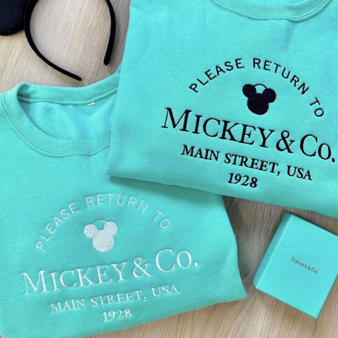 'Return To Mickey & Co.' Embroidered Crewneck Sweatshirt