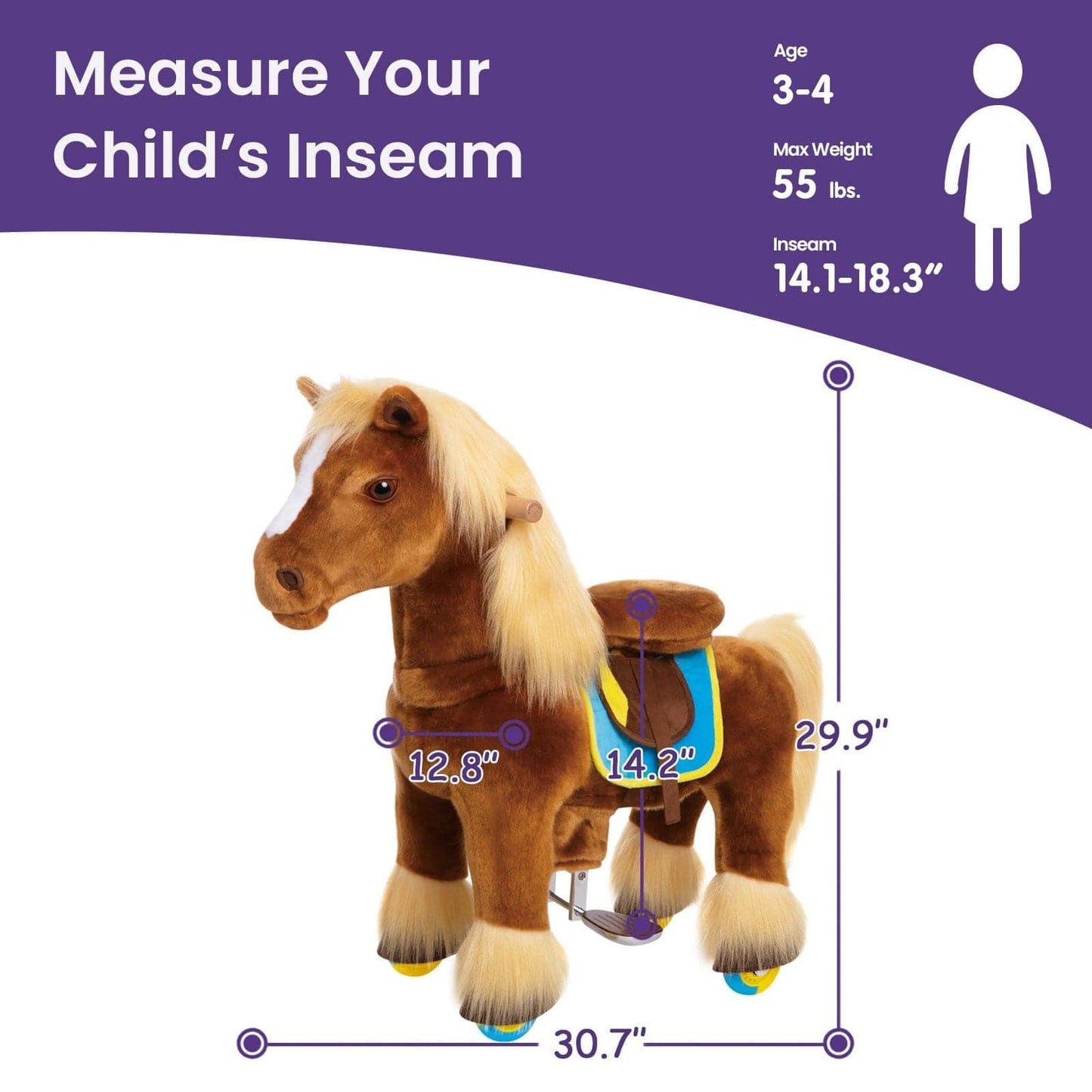 Model X Riding Horse Toy for Age 3-4 Brown
