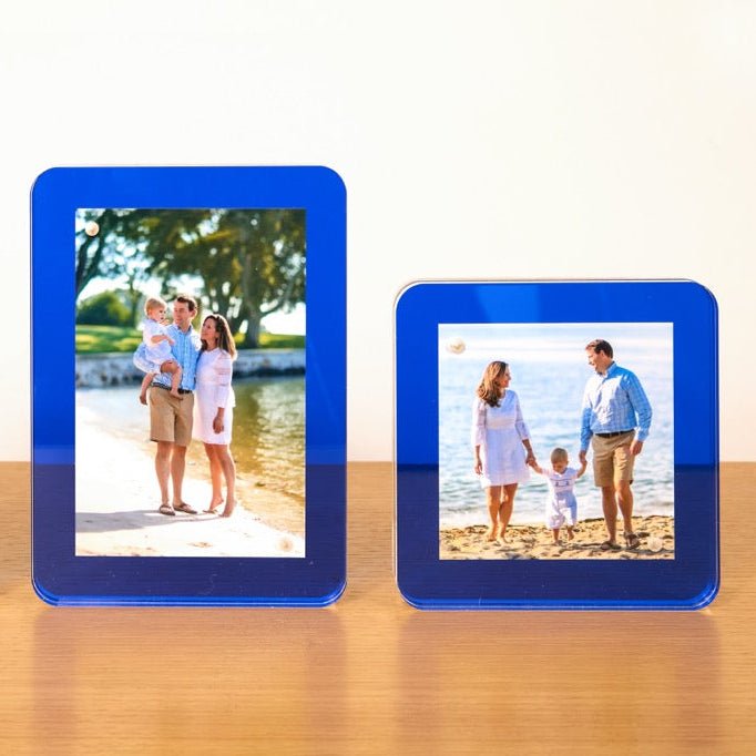 Sea Glass Blue Acrylic 4" x 4" Flip Frame