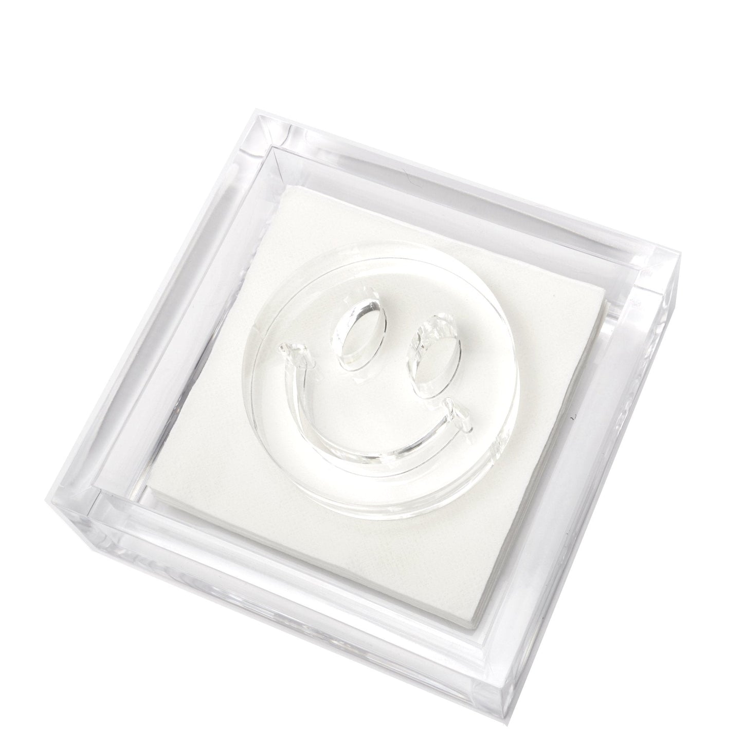 Smiley Face Acrylic Cocktail Napkin Holder