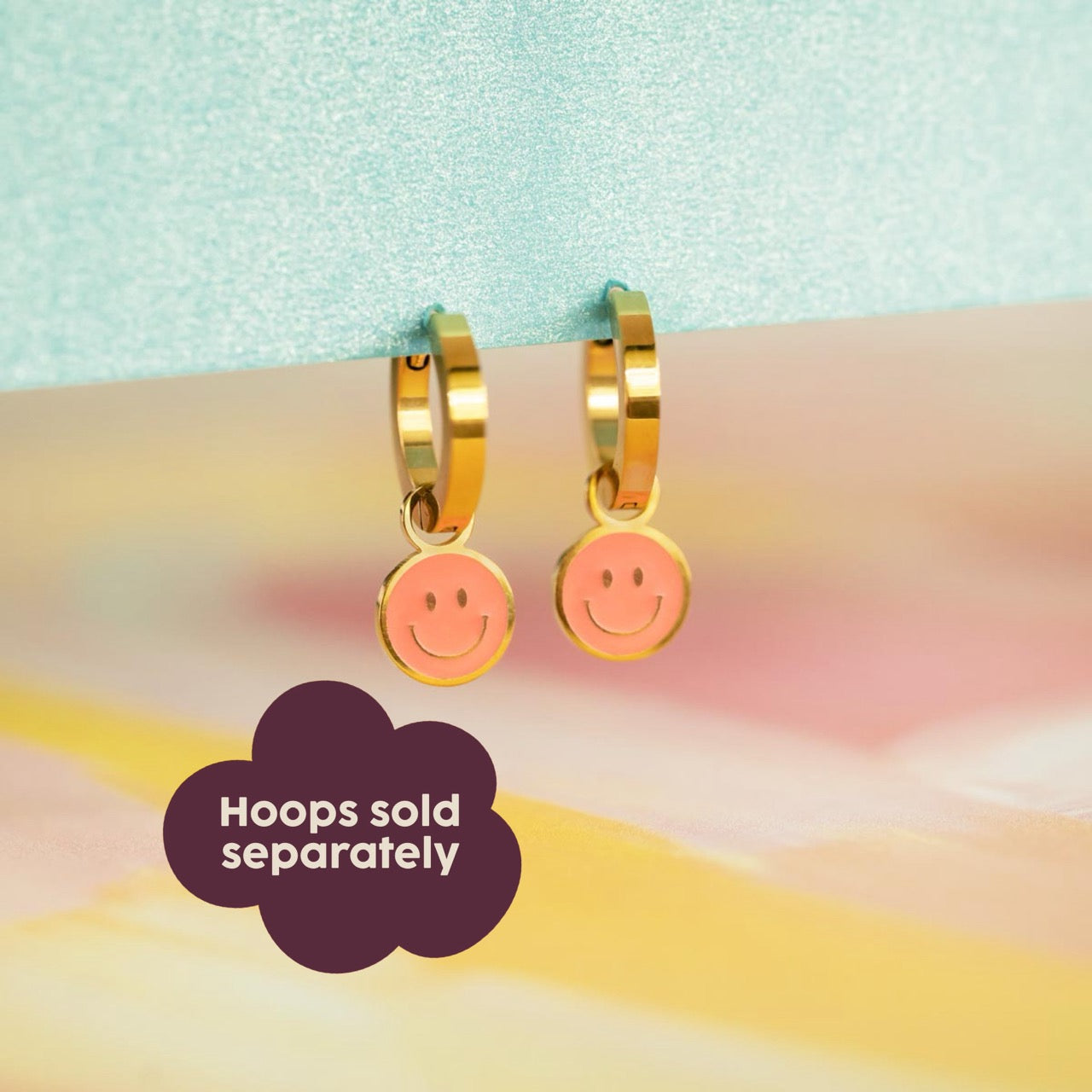 Smiley Huggie Hoop Charms