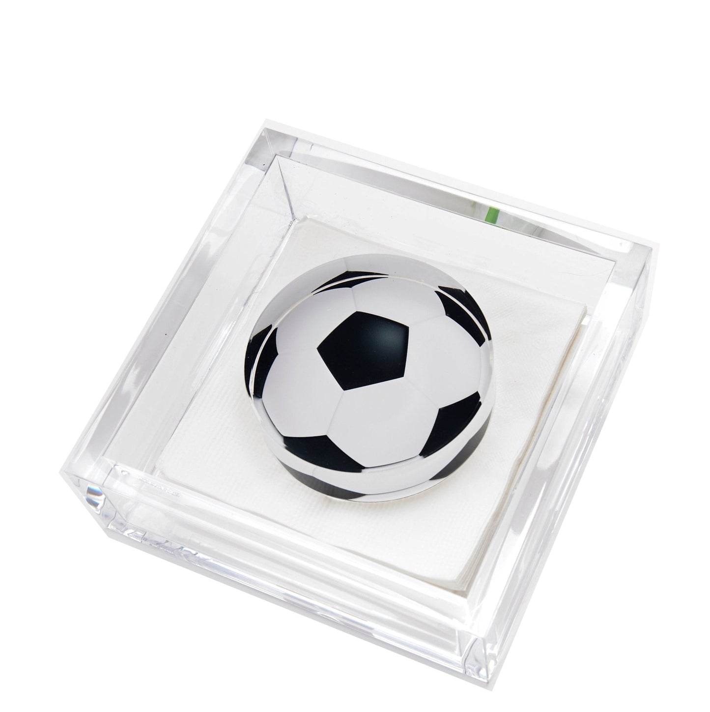 Soccer Ball Acrylic Cocktail Napkin Holder