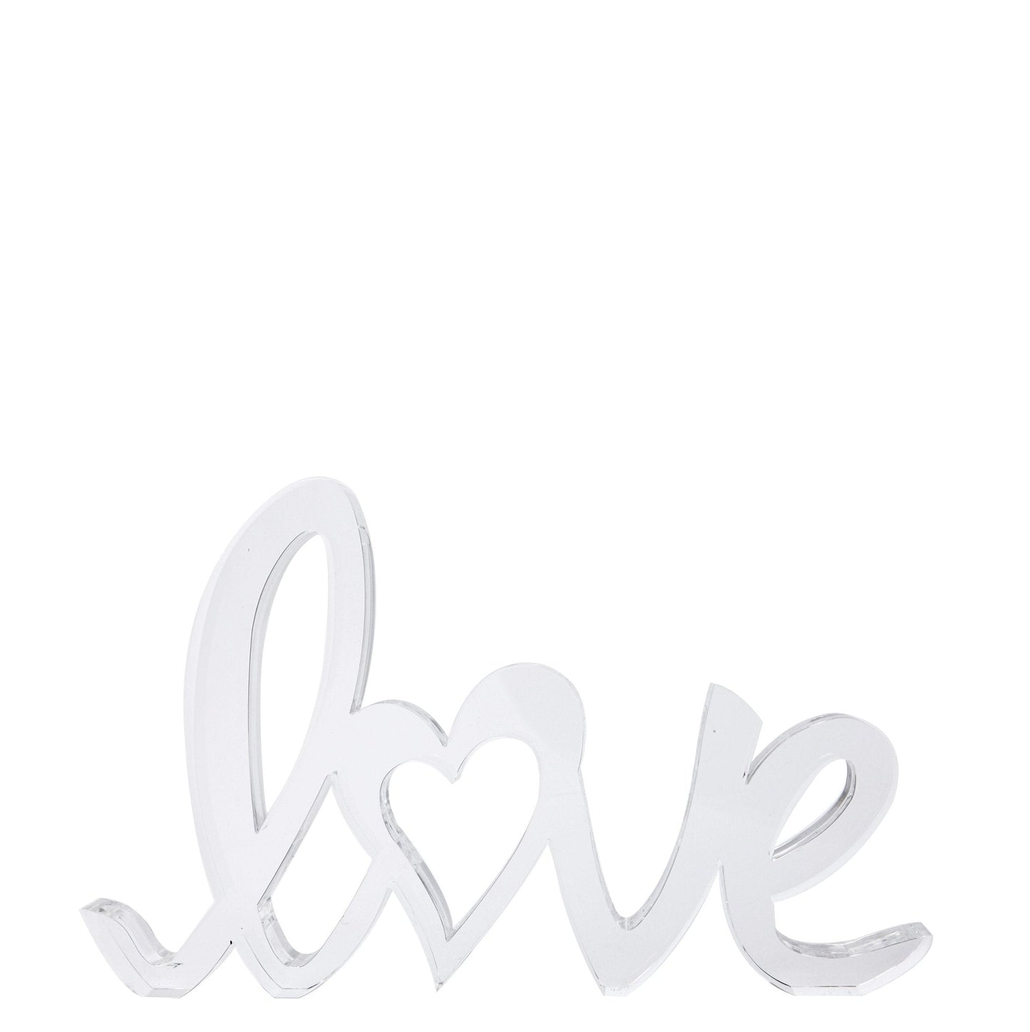 Clear Acrylic Cursive Love Stand Alone