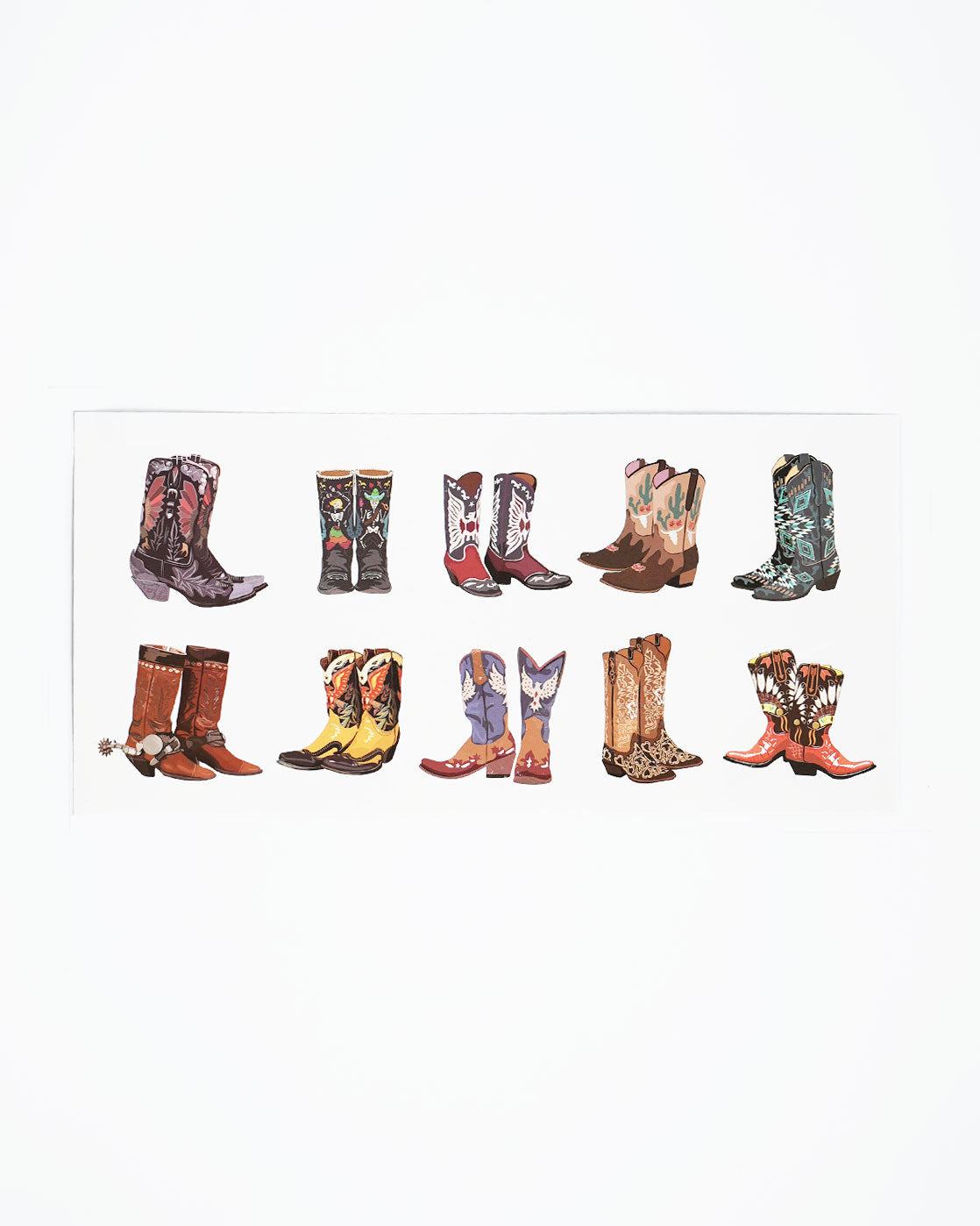 Cowboy Boot Temporary Tattoos - 10 pack