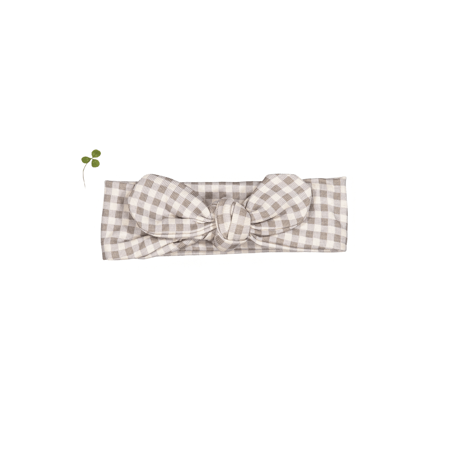 The Printed Headband - Taupe Gingham