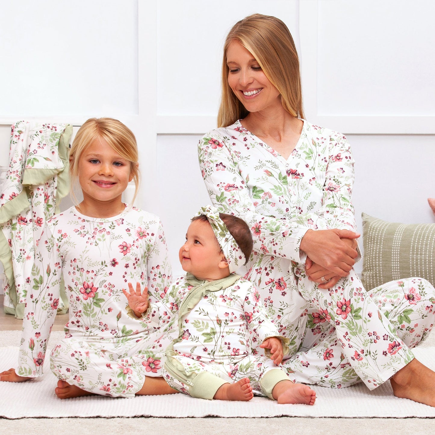 Pretty Petals Women's Bamboo Pajamas - Mommy and Me