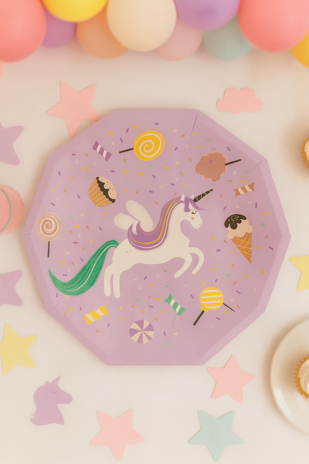 Sweet Unicorn Small Plates 7" (Set of 8) – Girls Unicorn Birthday Party Supplies