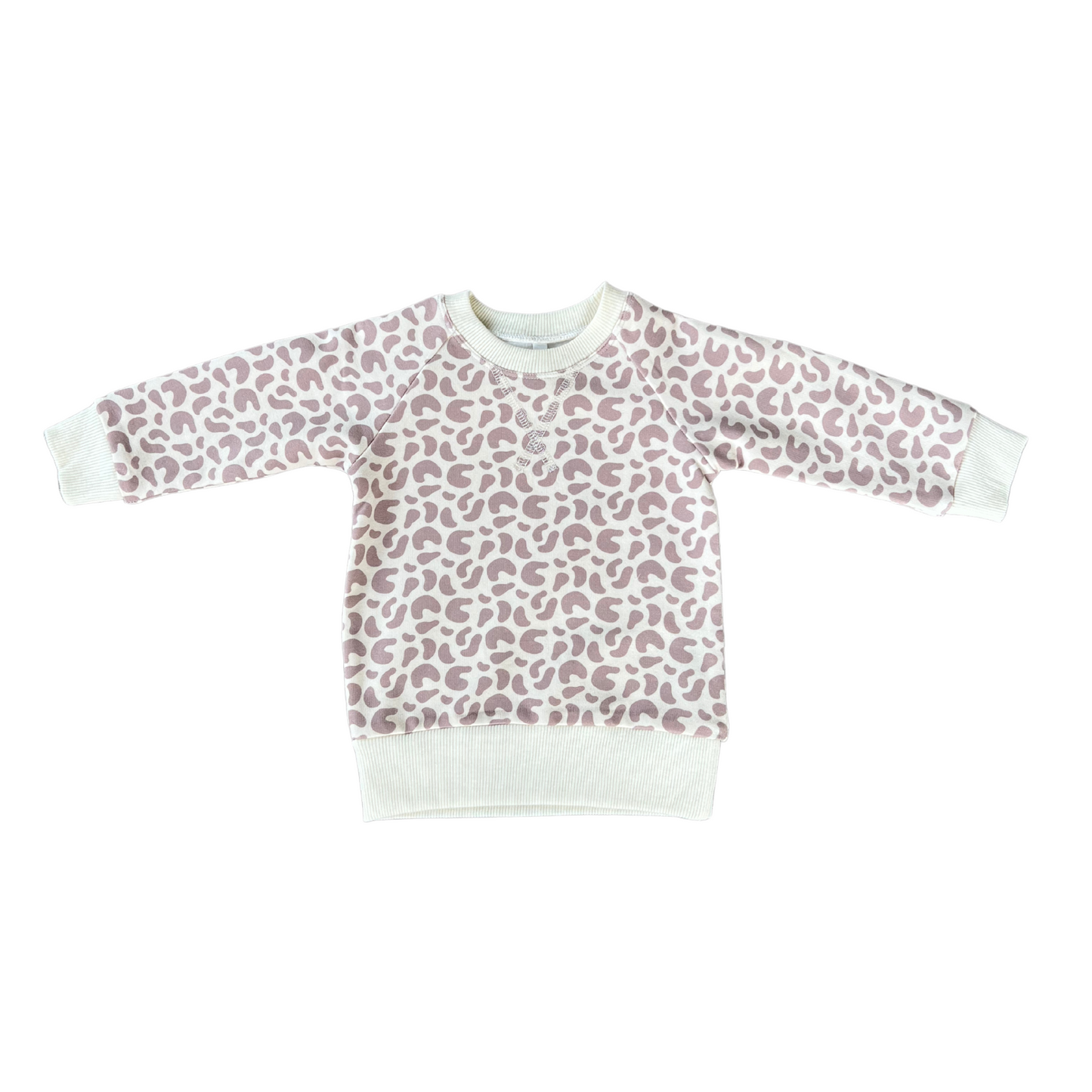 FLEECE SWEATSHIRT-LILAC LEOPARD