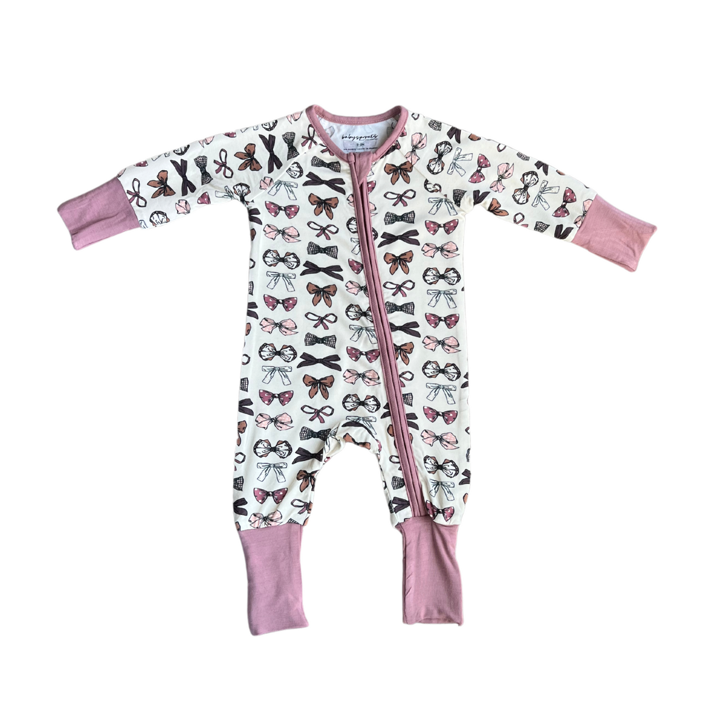 FOOTLESS ROMPER-BOWS