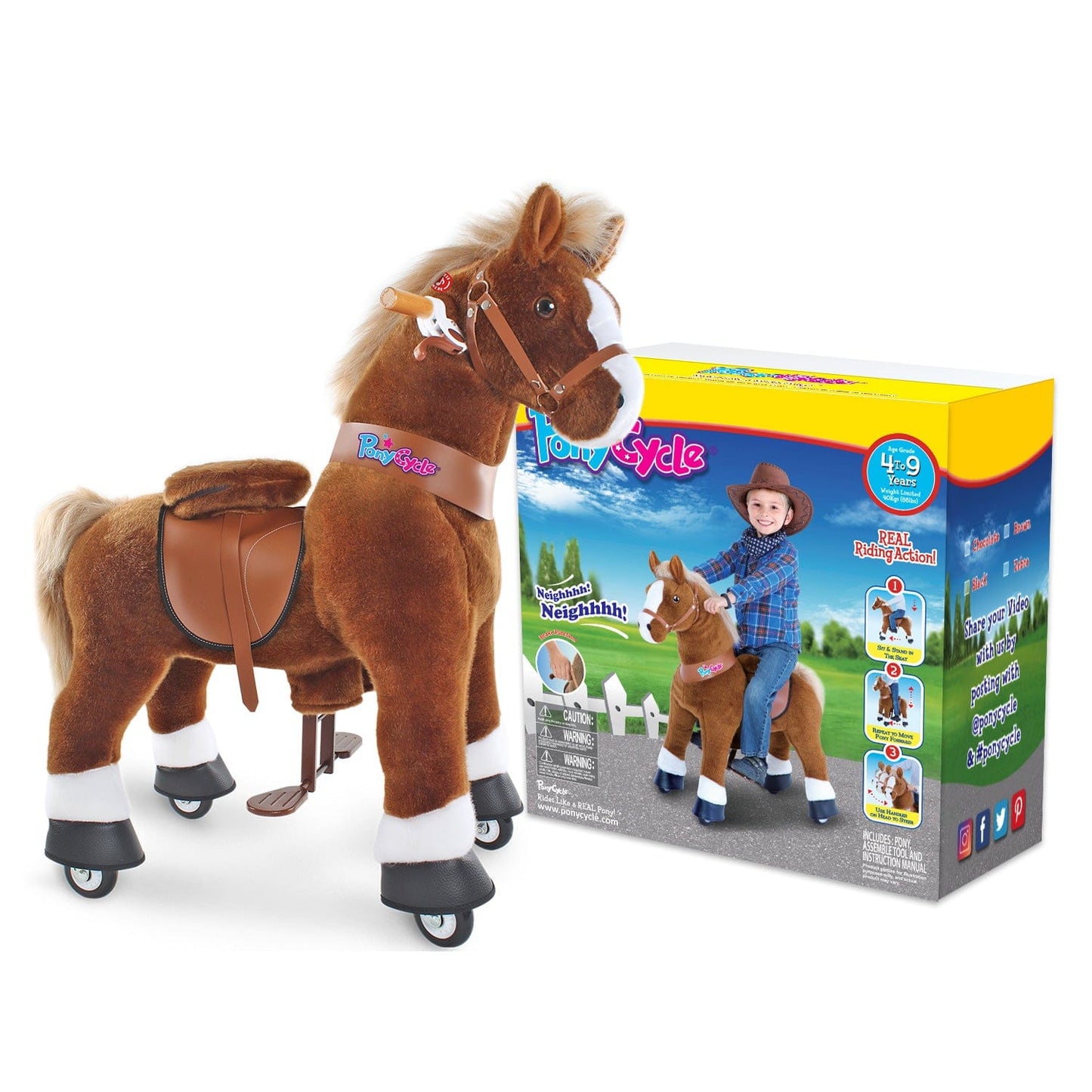 Model U Ride‑On Pony Toy Riding Horse Age 4‑7 Brown