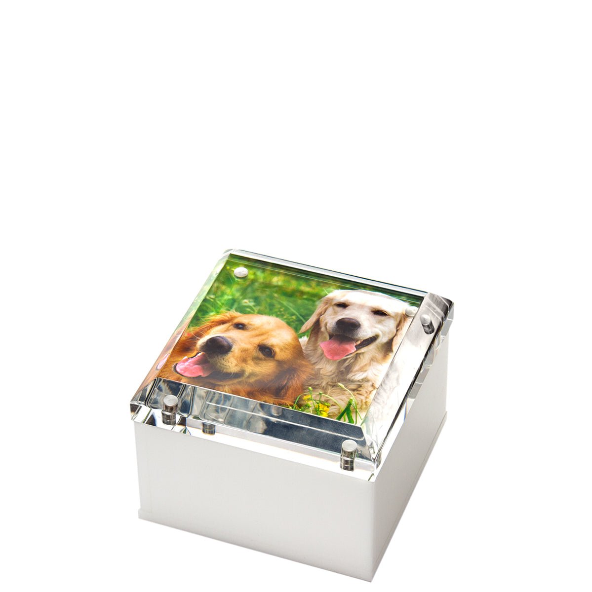 White Acrylic 4" x 4" Photo Box