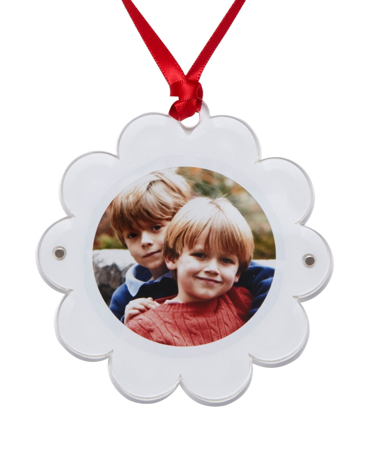 White Acrylic Double-Sided Daisy Ornament