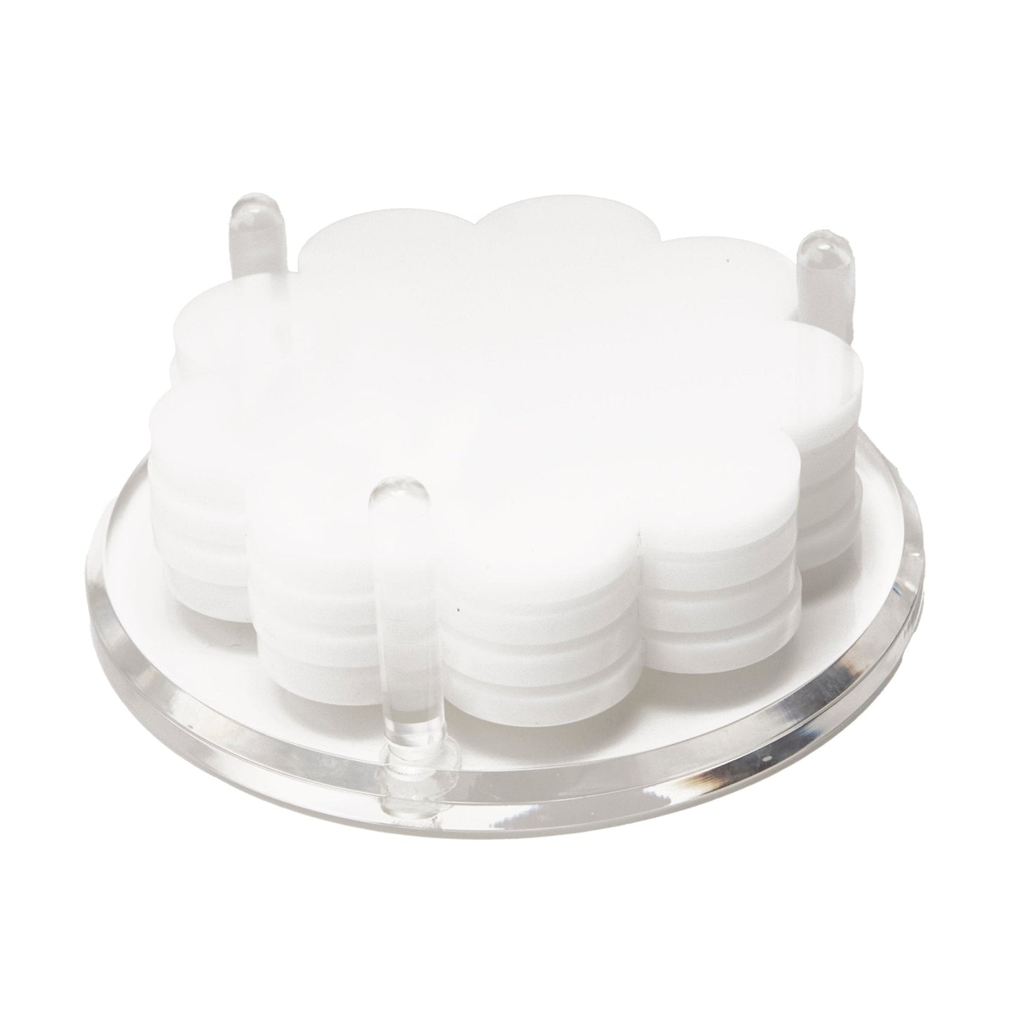 White Acrylic Scallop Drink Coasters