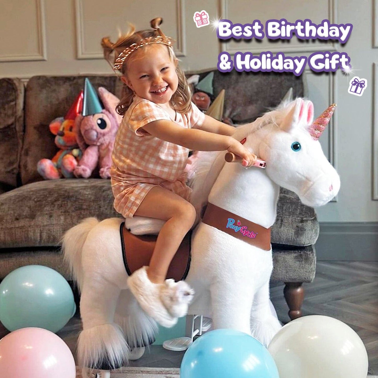 Model U Unicorn Ride-On Toy Age 3-4 White