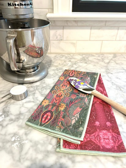Golden Emerald Double-Sided Tea Towel