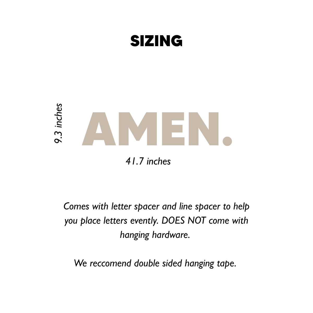 AMEN. Christian Wall Art Large Wooden Faith Sign