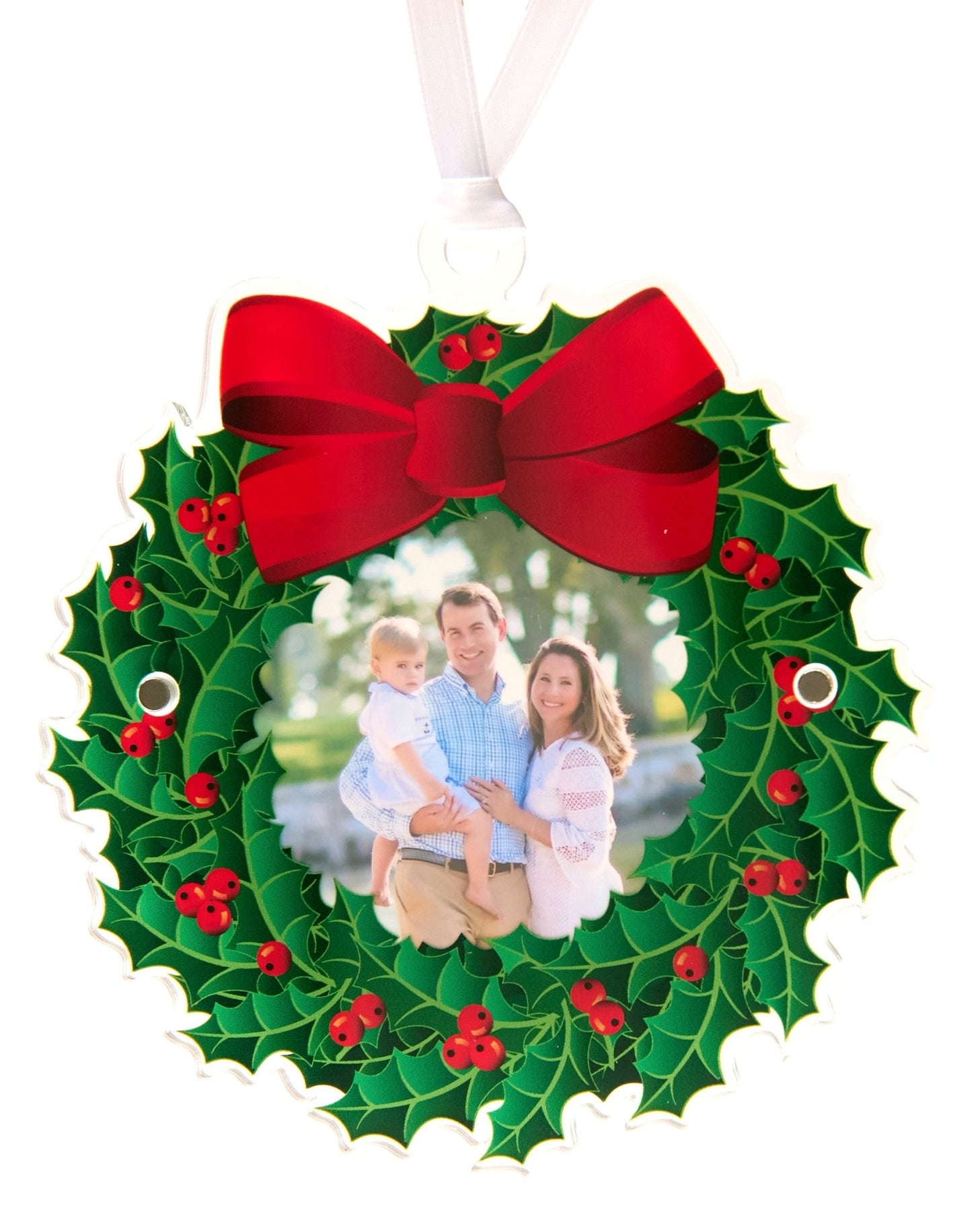 Wreath Acrylic Photo Ornament