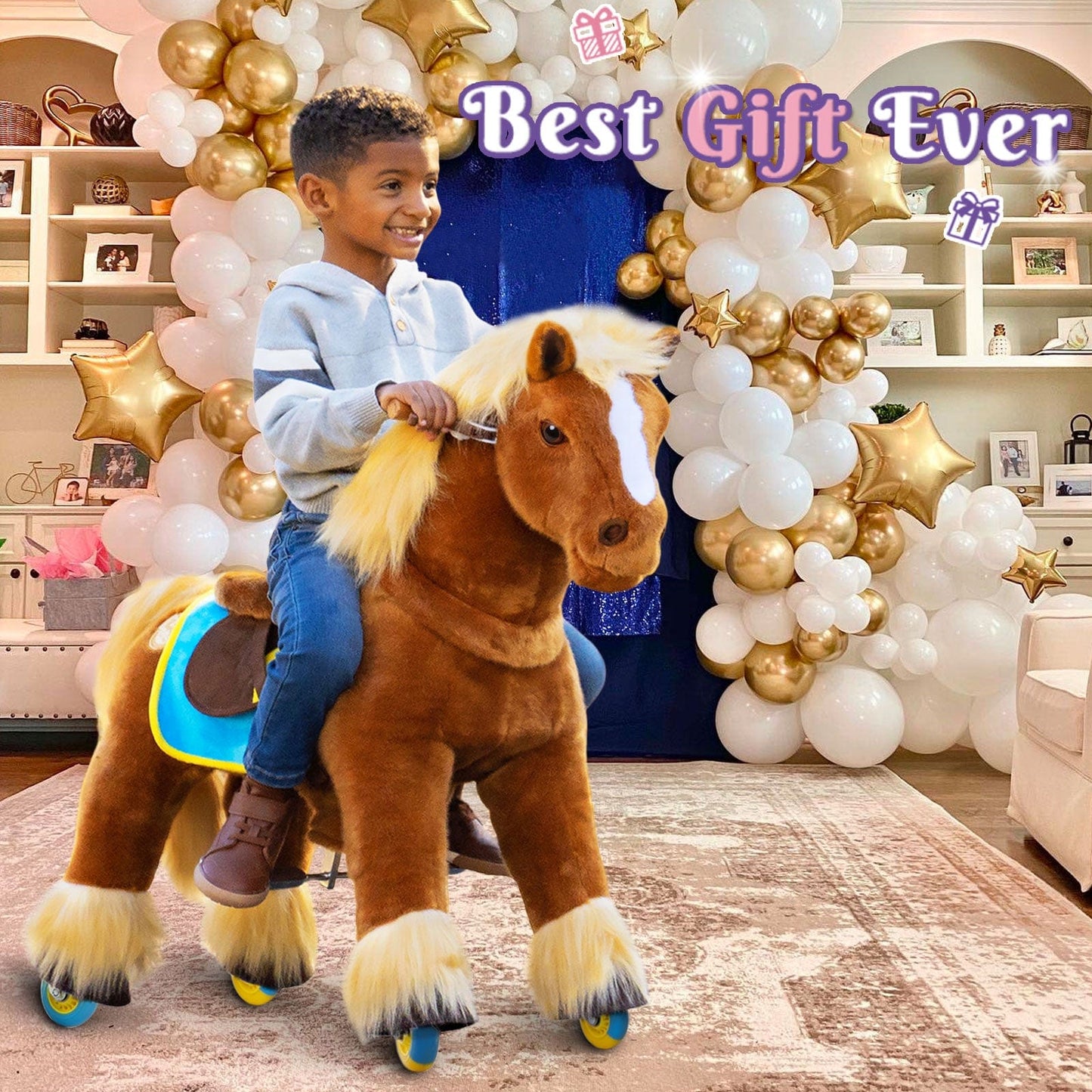 Model X Riding Horse Toy for Age 3-4 Brown