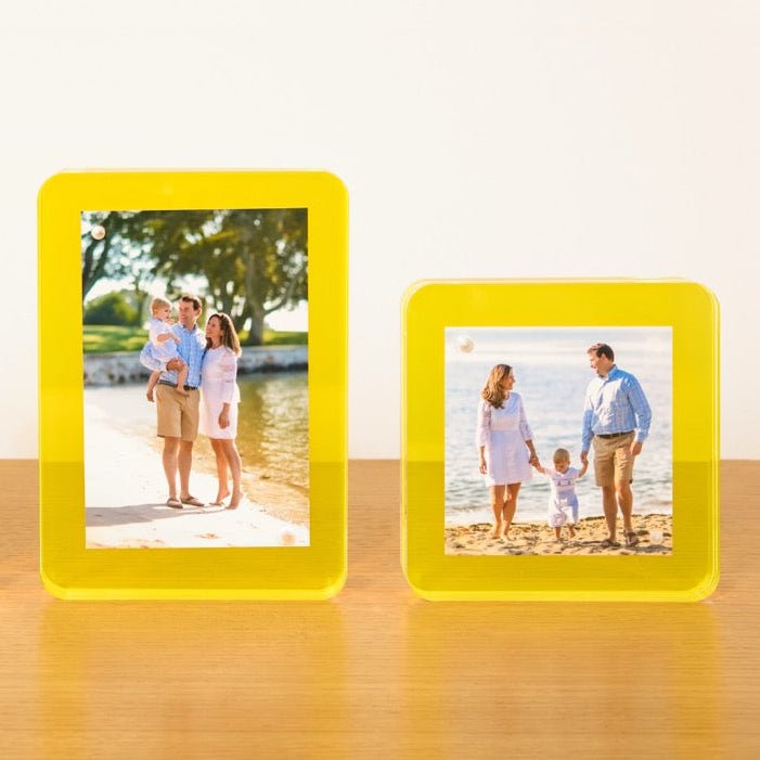 Yellow Acrylic 4" x 4" Flip Frame