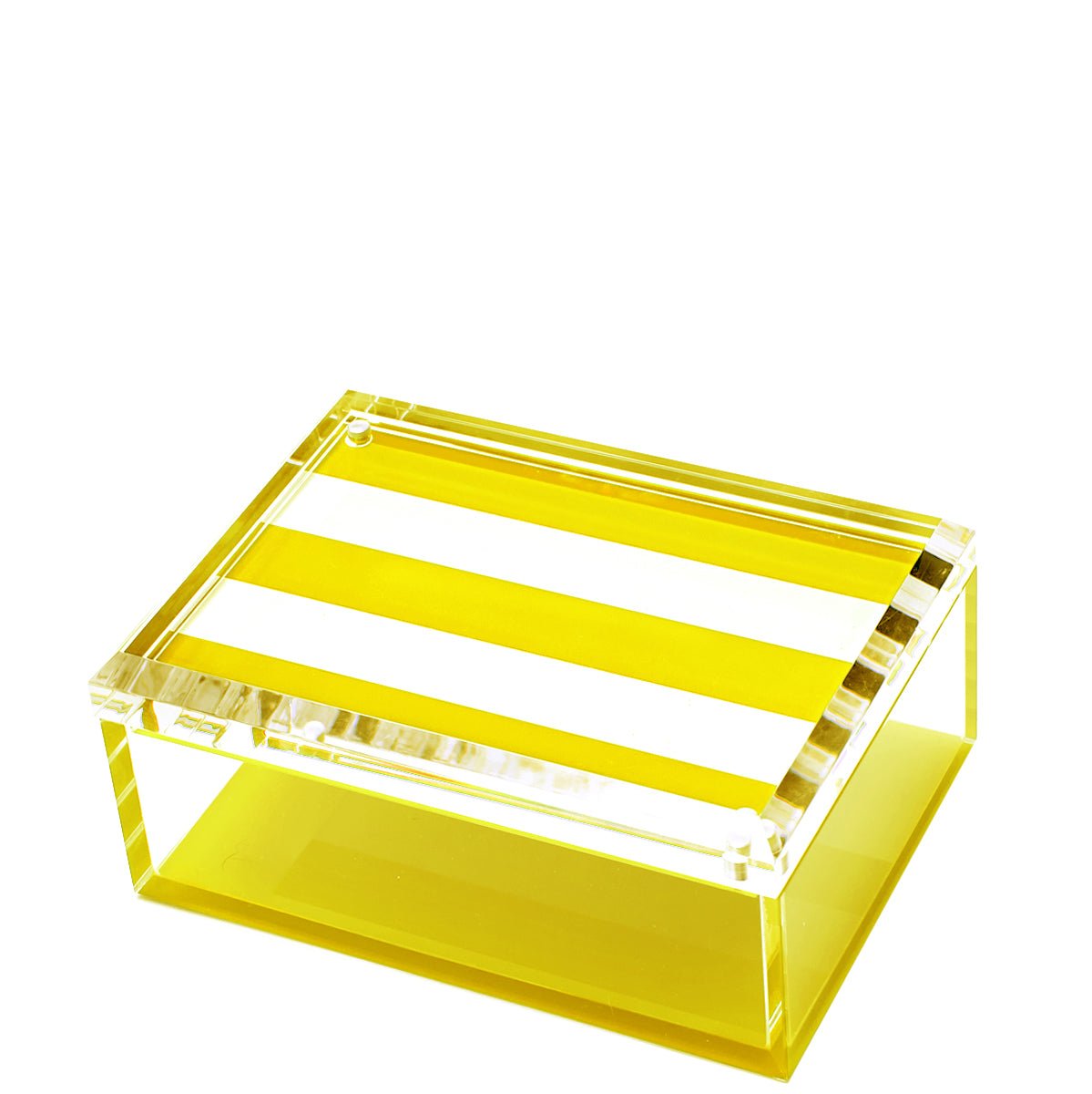 Yellow & White Stripe Acrylic 5" x 7" Photo Box