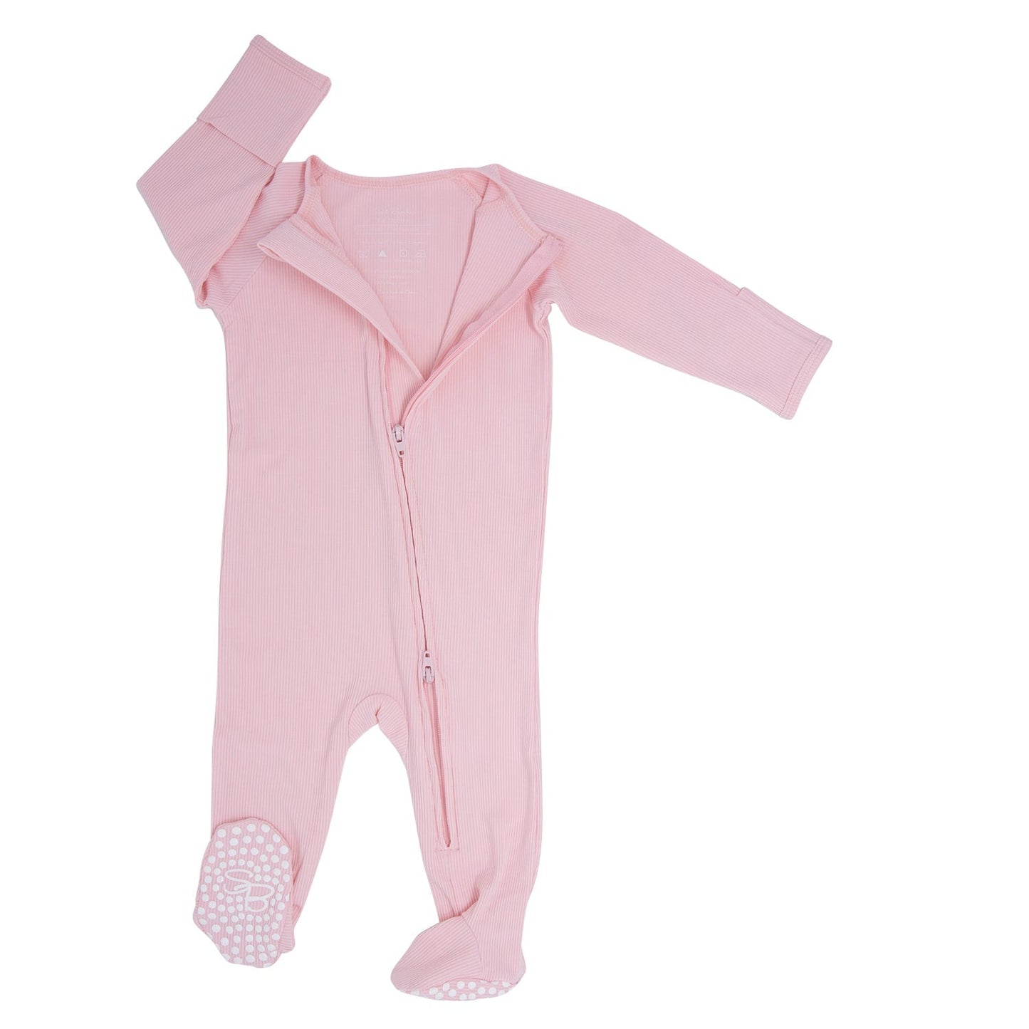 Zipper Footie Perfect Pink Rib