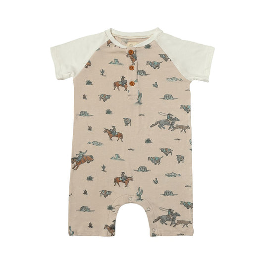 Flinn Cowboy Henley Romper