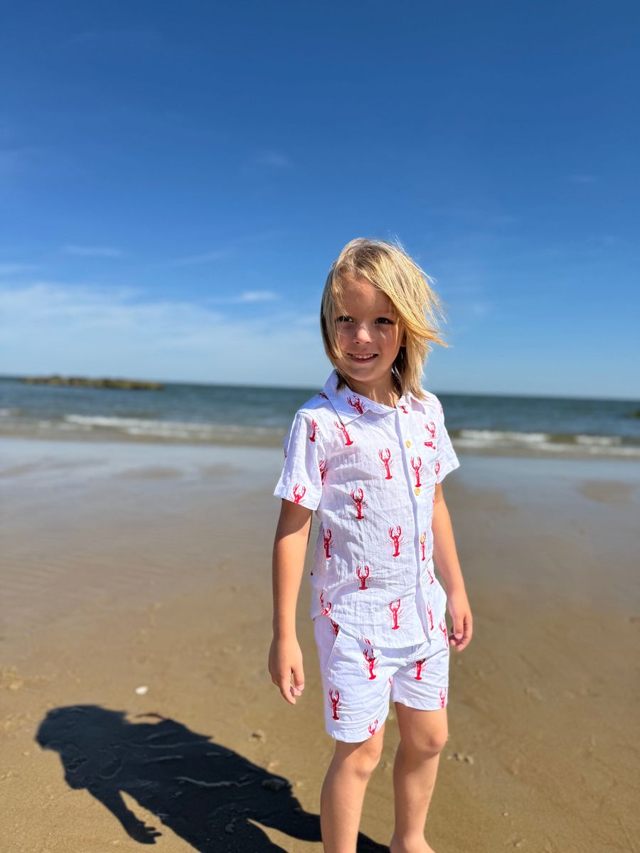 MAUI Red Lobster Print Shirt