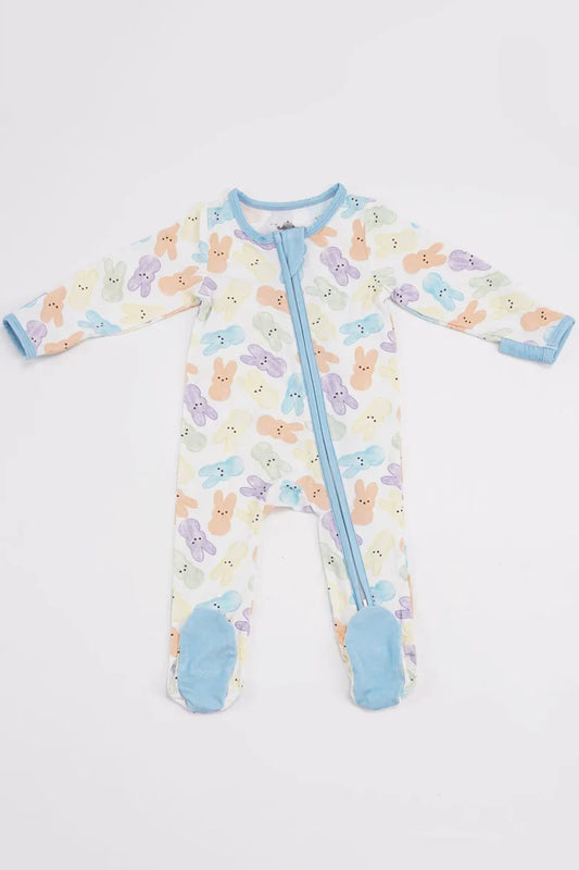 Light Blue Peeps Bamboo Romper