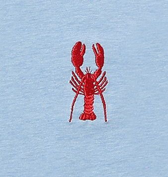 Blue Lobster Embroidered Tee